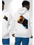 Cool Tedy Renkli Ayıcık Gözlük Erkek Kadın Beyaz Ön Sırt Baskılı Kapüşonlu Sweatshirt Hoodie 1