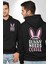 Bazı Pembe Tavşanların Kahveye Ihtiyacı Var Erkek Kadın Siyah Ön Sırt Baskılı Kapüşonlu Sweatshirt Hoodie 1