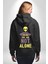 Uzaylı Yalnız Değiliz Ufo Erkek Kadın Siyah Ön Sırt Baskılı Kapüşonlu Sweatshirt Hoodie 3