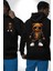 Hiphop Ayı Tedy Güneş Gözlük Deri Ceket Erkek Kadın Siyah Ön Sırt Baskılı Kapüşonlu Sweatshirt Hoodie 1
