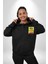 Aşk Meleği Sahte Melek Sus Erkek Kadın Siyah Ön Sırt Baskılı Kapüşonlu Sweatshirt Hoodie 3