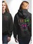 Neon Kafatası Gülen Somurtgan Eriyen Emoji Erkek Kadın Siyah Ön Sırt Baskılı Kapüşonlu Sweatshirt Hoodie 1