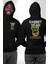 Tavşan Sokak Stili Giyim Erkek Kadın Siyah Ön Sırt Baskılı Kapüşonlu Sweatshirt Hoodie 1