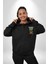 Tavşan Sokak Stili Giyim Erkek Kadın Siyah Ön Sırt Baskılı Kapüşonlu Sweatshirt Hoodie 5