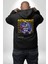 Roket Ata Binen Astronot Erkek Kadın Siyah Ön Sırt Baskılı Kapüşonlu Sweatshirt Hoodie 2