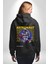 Roket Ata Binen Astronot Erkek Kadın Siyah Ön Sırt Baskılı Kapüşonlu Sweatshirt Hoodie 4