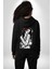 Tattooed Rose Lady Gothic Dövme Sanatı Temalı Erkek Kadın Siyah Ön Sırt Baskılı Kapüşonlu Sweatshirt Hoodie 2
