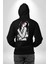Tattooed Rose Lady Gothic Dövme Sanatı Temalı Erkek Kadın Siyah Ön Sırt Baskılı Kapüşonlu Sweatshirt Hoodie 4