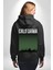California Erkek Kadın Siyah Ön Sırt Baskılı Kapüşonlu Sweatshirt Hoodie 3