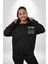 California Erkek Kadın Siyah Ön Sırt Baskılı Kapüşonlu Sweatshirt Hoodie 4