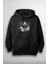 Mavi Uçan Sıcak Hava Balonu ve Bulutlar Baskılı Unisex Hoodie 1