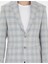 Erkek Açık Mavi Slim Fit Keten Karışımlı Ekose Ceket 50284961-VR003 6