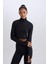 DeFactoFit Slim Fit Dar Kesim Fermuarlı Dik Yaka Uzun Kollu Tişört W0343AZ25SP 4
