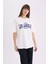 Oversize Geniş Kalıp Bisiklet Yaka Baskılı Kısa Kollu Tişört E5055AX25SP 4