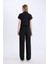 Wide Leg Klasik Kumaş Pantolon Basic Düz Geniş Bol Paça Çift Cepli Yüksek Bel Standart Boy D4360AX25SP 5