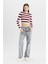 Coool Slim Fit Dar Kesim Çizgili Bisiklet Yaka Triko Kazak X6888AZ24WN 2