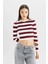Coool Slim Fit Dar Kesim Çizgili Bisiklet Yaka Triko Kazak X6888AZ24WN 4