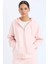 Relax Fit Kapüşonlu Cepli Basic Düz Fermuarlı Sweatshirt C1809AX25SP 1
