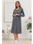 6172 Füme Uzun Sabahlıklı Gecelik Pijama Lohusa Set 3