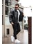 Erkek Siyah Oversize Vintage Deri Ceket 4