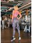 Turkuaz Lila Leopar Desen Spor Tayt 2
