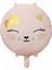 Retro Pembe Renkli Kedi Kitty Folyo Balon 18 Inç 45 cm 1