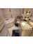 Altın Rengi Gold Detaylı Siyah Banyo Paspası Klozet Takımı 2'li Kaymaz Tabanlı Set 4