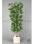 Yapay Bambu Ağacı 140 cm Krem Gümüş Metal Saksıda 1