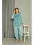 Welsoft Polar Kadın Büyük Beden Su Yeşili Pijama Takımı 808046 2