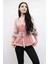 Büzgülü Şifon Kol Bluz Pudra 1