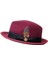 Fedora Şapka Günlük/resmi Parti Cosplay Için Şık Geniş Kenarlı Trilby Şapka Kırmızı (Yurt Dışından) 4