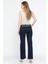 Yüksek Bel Likralı Palazzo Kadın Jean Kot Pantolon P-00009009 3