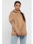 Kadın Kapüşonlu Kol Nakışlı Kanguru Cepli Şardonlu Sweatshirt 2