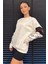 Kol Nakışlı Kadın Şardonlu Bisiklet Yaka Sweatshirt 2