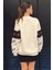 Kol Nakışlı Kadın Şardonlu Bisiklet Yaka Sweatshirt 4