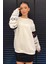 Kol Nakışlı Kadın Şardonlu Bisiklet Yaka Sweatshirt 1