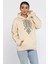Kadın Kanguru Cepli Nakışlı Şardonlu Kadın Sweatshirt 2