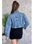 Droplu Crop Top Jean Kot Ceket 4