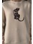 Kadın Leopar Nakışlı Üç Iplik Şardonlu Sweatshirt 2