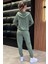 Kadın Cepli Fermuarlı Sweat Pantolon Eşofman Takımı P-00014606 4