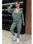 Kadın Cepli Fermuarlı Sweat Pantolon Eşofman Takımı P-00014606 1