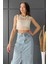 Bisiklet Yaka File Kadın Crop Top Örme Süveter P-00010075 1