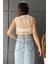 Bisiklet Yaka File Kadın Crop Top Örme Süveter P-00010075 4