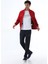 Erkek İki İplik Kumaş Slim Fit Dar Paça Bordo Fermuarlı Eşofman Takımı - 7664 3