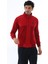 Erkek İki İplik Kumaş Slim Fit Dar Paça Bordo Fermuarlı Eşofman Takımı - 7664 6