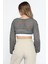 Bisiklet Yaka Ajurlu Uzun Kol Crop Top Triko Bluz 4