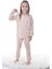 Çiçek Desenli Bej Fitilli Çocuk Pijama Takımı 1