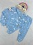 Bulut Desen Mavi Kız Çocuk Pijama Takım 1