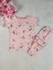 Kedicik Desenli Fitilli Kumaş Pembe Pijama Takımı 2