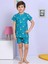 Hayvan Desenli Şortlu Yeşil Pijama Takımı 1